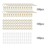 300pcs Silver Earring Hooks Studs Jump Rings Kit DIY Jewelry