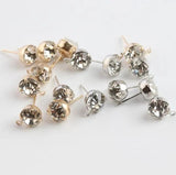 100pcs KG Rhodium Crystal Earring Studs DIY Jewelry Finding