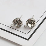 100pcs KG Rhodium Crystal Earring Studs DIY Jewelry Finding
