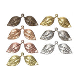 50pcs 13x32mm Leaves Charms for DIY Earrings Tree Leaf Pendants