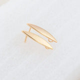 14K Plated Brass Oval Stud Earrings Pins 4*22MM