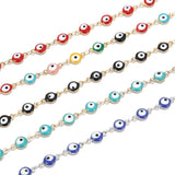1m Stainless Steel Turkey Eye Charm Chains Enamel Red Eye Protection Link Chains
