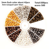 500pcs Mixed Style Iron Crimp Bead Covers Jewelry Finding
