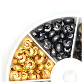 500pcs Mixed Style Iron Crimp Bead Covers Jewelry Finding
