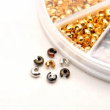 500pcs Mixed Style Iron Crimp Bead Covers Jewelry Finding