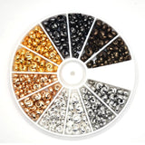 500pcs Mixed Style Iron Crimp Bead Covers Jewelry Finding