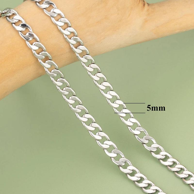 DIY Chain 18k Plated 0.3 Microns Copper Metal Rhodium Plated Charms 1m/Lot