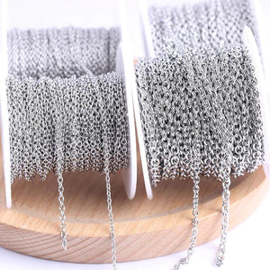 Stainless Steel Round Link Chains for Necklace Jewelry Making DIY