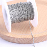 Stainless Steel Round Link Chains for Necklace Jewelry Making DIY