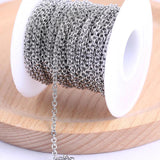 Stainless Steel Round Link Chains for Necklace Jewelry Making DIY