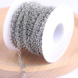 Stainless Steel Round Link Chains for Necklace Jewelry Making DIY