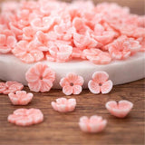 50pcs Pink Flower Resin Beads Hair Clip Jewelry Making Accessories