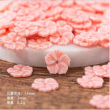 50pcs Pink Flower Resin Beads Hair Clip Jewelry Making Accessories