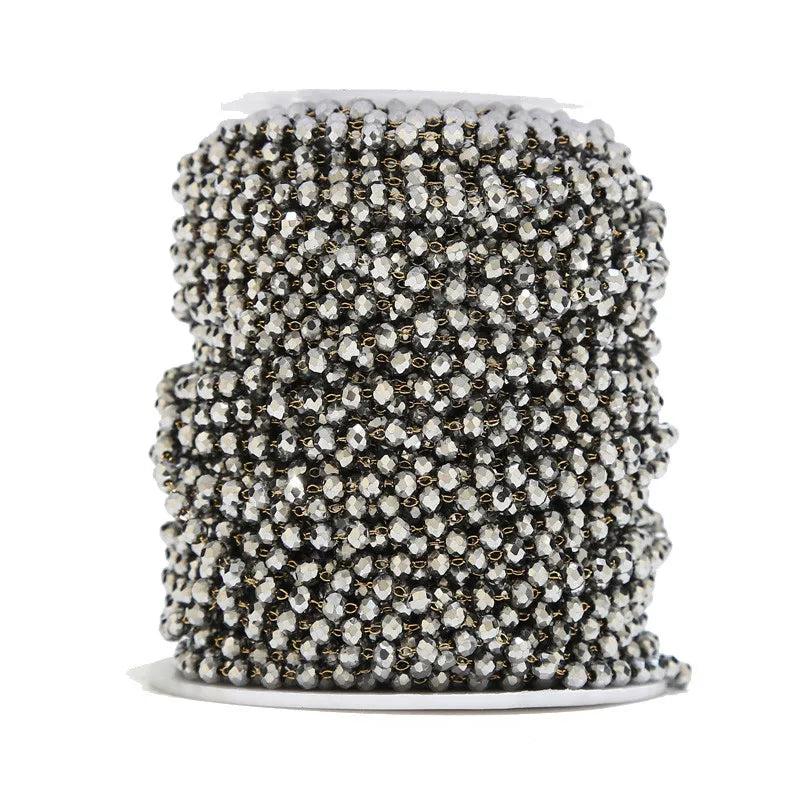 1m Stainless Steel Eyeglasses Chain Green Beaded Rosary Chain Necklace Bracelets