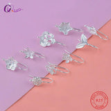 925 Silver Flower Earring Pins Clasps Hooks Earwire