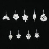 925 Silver Flower Earring Pins Clasps Hooks Earwire