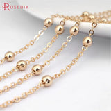 2 Meters 4MM Champagne Brass Ball Beads Chains DIY Accessories