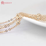 2 Meters 4MM Champagne Brass Ball Beads Chains DIY Accessories