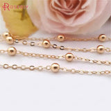 2 Meters 4MM Champagne Brass Ball Beads Chains DIY Accessories