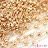 2 Meters 4MM Champagne Brass Ball Beads Chains DIY Accessories