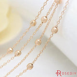 2 Meters 4MM Champagne Brass Ball Beads Chains DIY Accessories