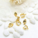 10PCS 7x8.5MM 14K Plated Leaf Clasp for Pendant Making DIY Jewelry