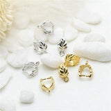 10PCS 7x8.5MM 14K Plated Leaf Clasp for Pendant Making DIY Jewelry