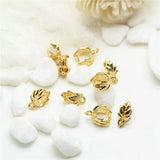 10PCS 7x8.5MM 14K Plated Leaf Clasp for Pendant Making DIY Jewelry