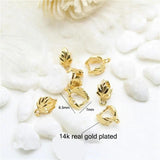 10PCS 7x8.5MM 14K Plated Leaf Clasp for Pendant Making DIY Jewelry