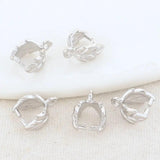 10PCS 7x8.5MM 14K Plated Leaf Clasp for Pendant Making DIY Jewelry