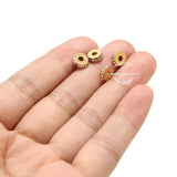 10pcs Stainless Steel Round Crystal Beads 7mm Spacer for DIY Bracelet Crafts