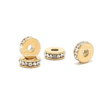 10pcs Stainless Steel Round Crystal Beads 7mm Spacer for DIY Bracelet Crafts