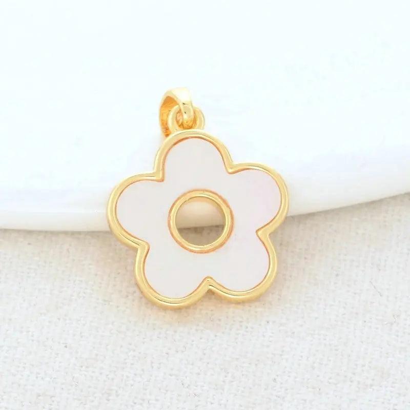 14K Brass Shell Flower Charms Pendants Jewelry Making
