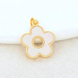 14K Brass Shell Flower Charms Pendants Jewelry Making