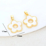 14K Brass Shell Flower Charms Pendants Jewelry Making