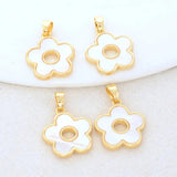 14K Brass Shell Flower Charms Pendants Jewelry Making