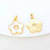 14K Brass Shell Flower Charms Pendants Jewelry Making