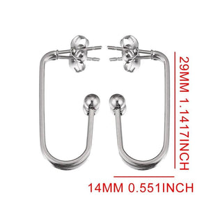 10pcs Long C Shape Ear Studs Earrings Accessorie
