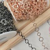 1m Rose Round Circle Chains for Jewelry Making DIY Beads Chain Copper Necklace