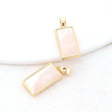14K Brass Shell Rectangle Bracelet Charms Pendants Necklace DIY Jewelry Making