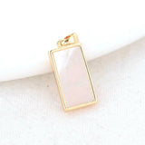 14K Brass Shell Rectangle Bracelet Charms Pendants Necklace DIY Jewelry Making