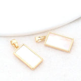 14K Brass Shell Rectangle Bracelet Charms Pendants Necklace DIY Jewelry Making