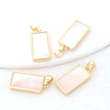 14K Brass Shell Rectangle Bracelet Charms Pendants Necklace DIY Jewelry Making