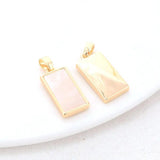 14K Brass Shell Rectangle Bracelet Charms Pendants Necklace DIY Jewelry Making