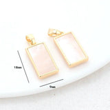 14K Brass Shell Rectangle Bracelet Charms Pendants Necklace DIY Jewelry Making