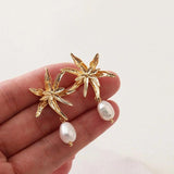 2PCS Flower Studs Earrings 14k Plated for DIY Jewelry Making