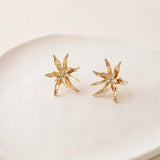 2PCS Flower Studs Earrings 14k Plated for DIY Jewelry Making
