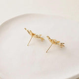 2PCS Flower Studs Earrings 14k Plated for DIY Jewelry Making