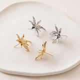 2PCS Flower Studs Earrings 14k Plated for DIY Jewelry Making