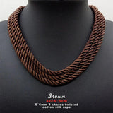3 Pcs/Lot 6mm Twisted Silk Cord Necklace Multicolor Rope Chain Choker